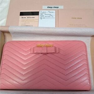 Miu Miu Pink Chevron Wallet